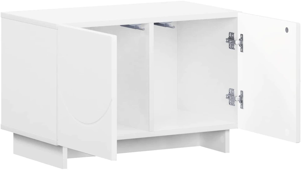 TV staliukas Televizoriaus stovas 60 x 34,5 x 40 cm Balta Apdirbta mediena