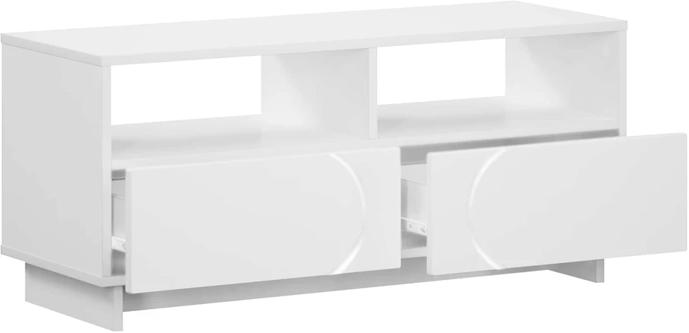 TV staliukas Televizoriaus stovas 90 x 34.5 x 40 cm Balta Apdirbta mediena