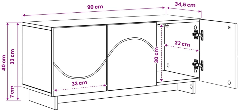 TV staliukas Televizoriaus stovas 90 x 34.5 x 40 cm Dūminio ąžuolo