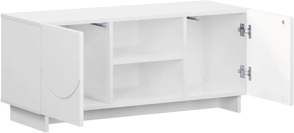 TV staliukas Televizoriaus stovas 90 x 34.5 x 40 cm Balta Apdirbta mediena
