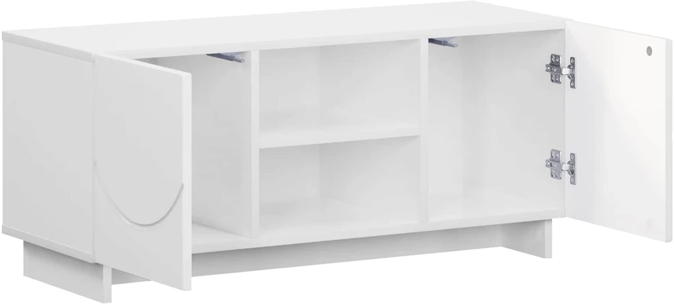 TV staliukas Televizoriaus stovas 90 x 34.5 x 40 cm Itin blizgi balta