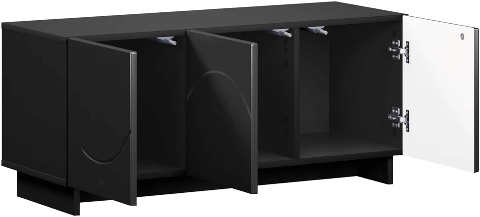 TV staliukas Televizoriaus stovas 90 x 34.5 x 40 cm Juoda Apdirbta mediena