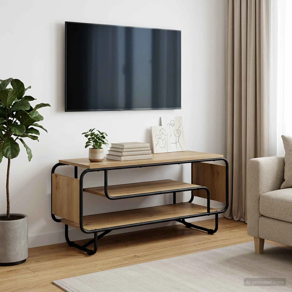 TV staliukas Televizoriaus stovas 98 x 36 x 45 cm Artisano ąžuolo