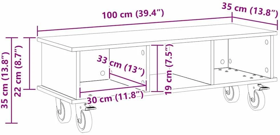 TV staliukas Televizoriaus stovas 100 x 35 x 35 cm Amatininkų ąžuolas