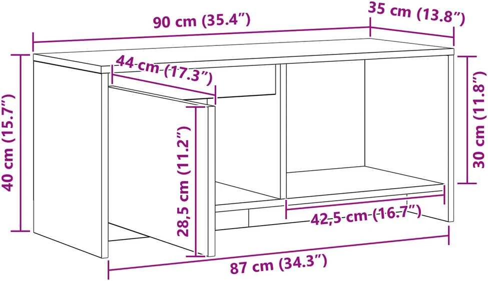 TV staliukas TV spintelių komplektas 90 x 35 x 40 cm Amatininkų ąžuolas