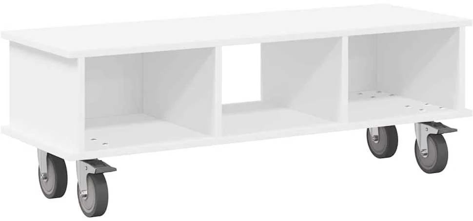 TV staliukas Televizoriaus stovas 100 x 35 x 35 cm Balta Apdirbta mediena