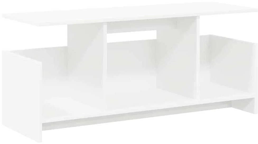 TV staliukas Televizoriaus stovas 102 x 35 x 45 cm Balta Apdirbta mediena