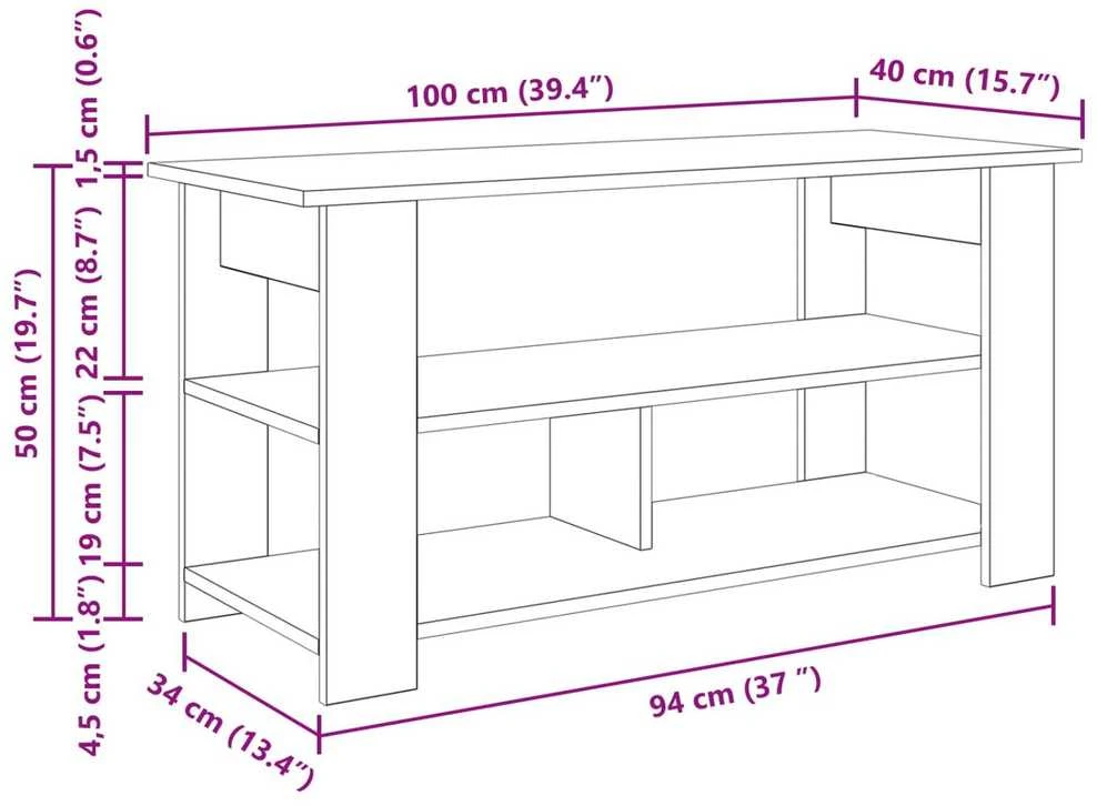 TV staliukas Televizoriaus stovas Juodas ąžuolas 100 x 40 x 50 cm