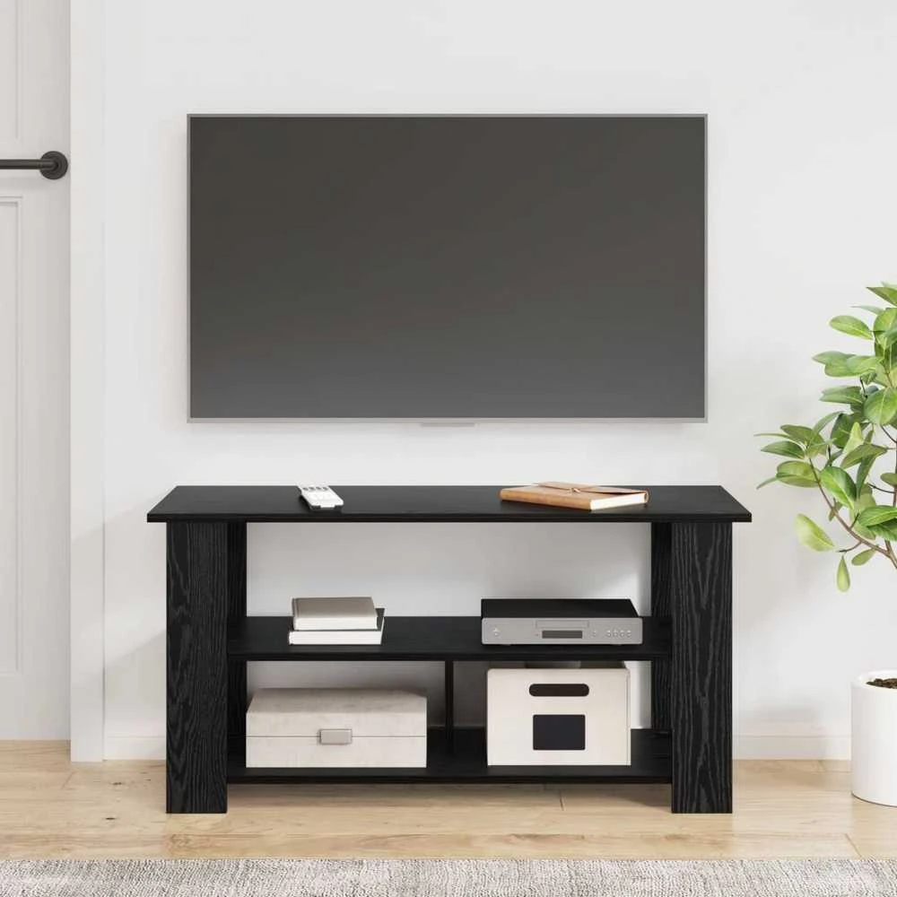 TV staliukas Televizoriaus stovas Juodas ąžuolas 100 x 40 x 50 cm