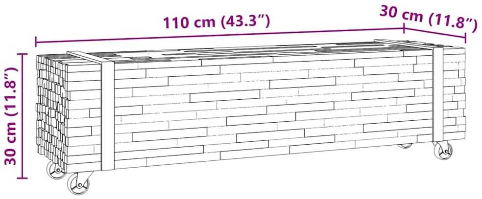 TV staliukas Televizoriaus stovas 110 x 30 x 30 cm Ruda Kieto teka medžio