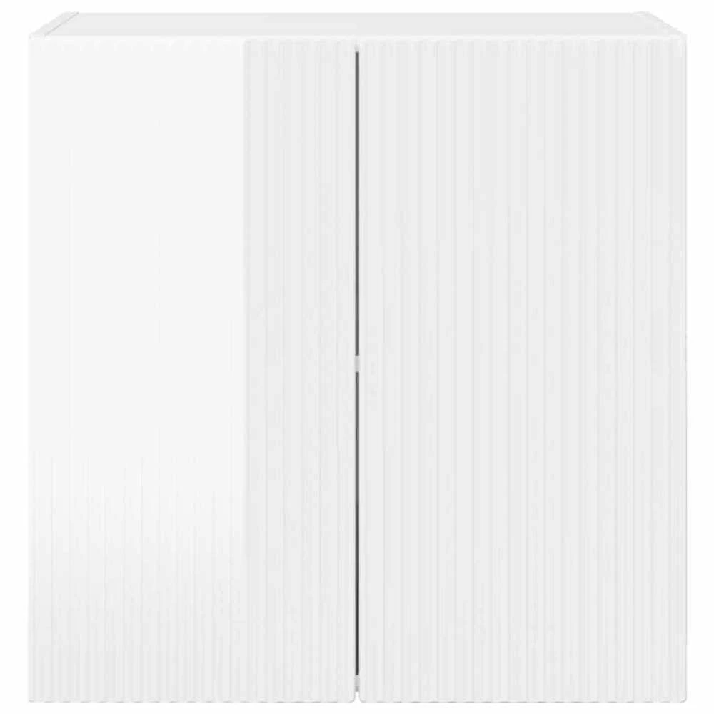 TV staliukas TV sieninė spintelė 59,5 x 31 x 60 cm Aukštai blizganti balta