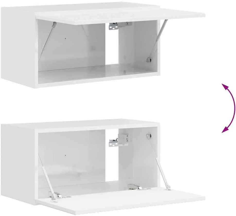 TV staliukas TV sieninė spintelė 60 x 31 x 29,5 cm Blizgus baltas