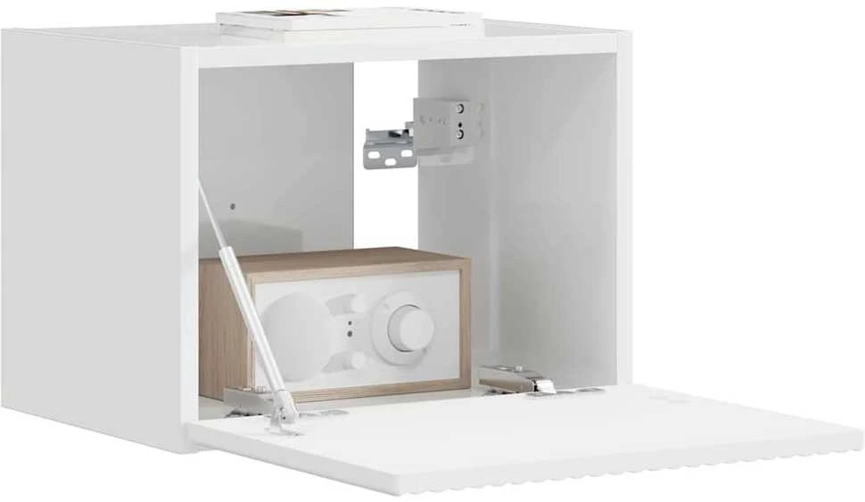 TV staliukas TV sieninė spintelė 39 x 31 x 29,5 cm Blizgus baltas