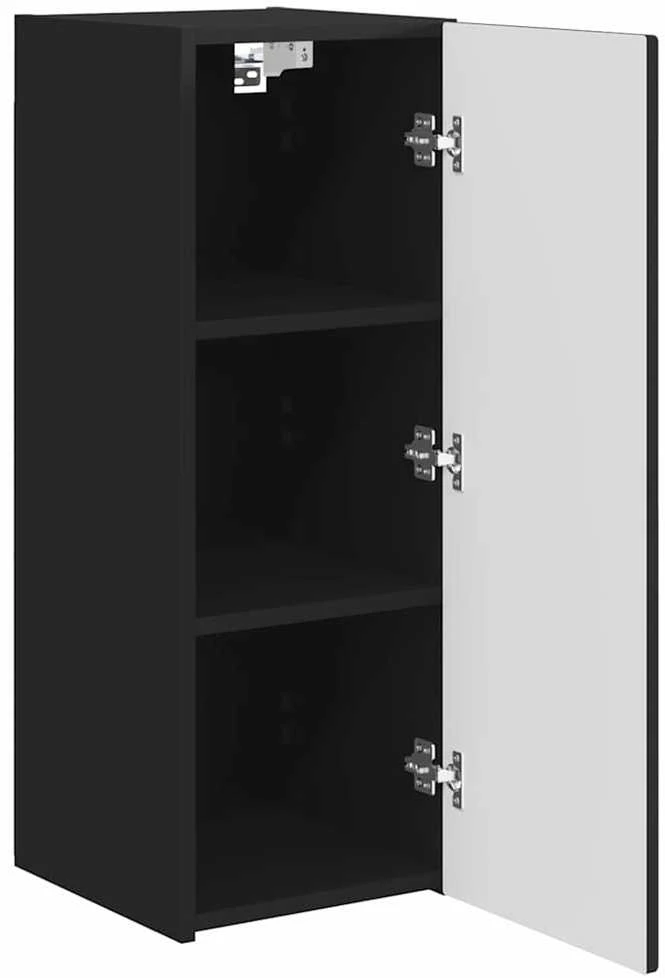 TV staliukas TV sieninė spintelė 30 x 31 x 80 cm Juoda Apdirbta mediena