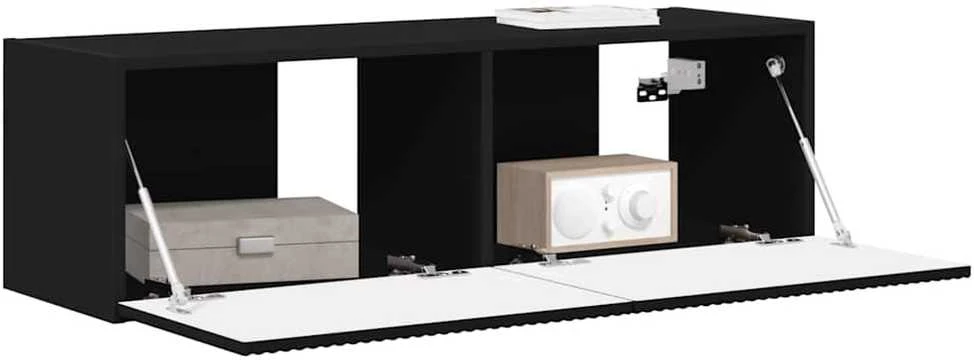 TV staliukas TV sieninė spintelė Juoda 98 x 31 x 29,5 cm Apdirbta mediena