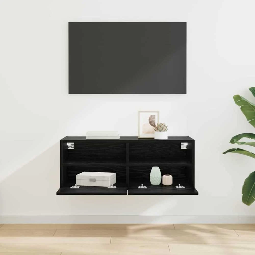 TV staliukas TV sieninė spintelė 80 x 30 x 30 cm Juodas ąžuolas