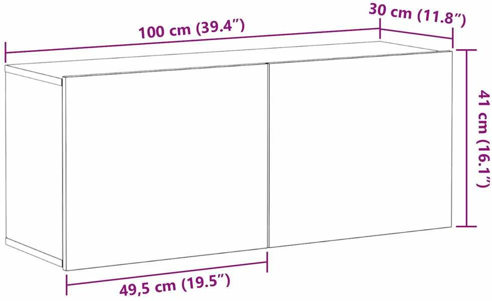 TV staliukas TV spintelių komplektas 100 x 30 x 41 cm Juodas ąžuolas