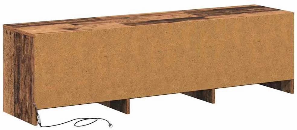 TV staliukas TV spintelė su LED su stalčių Senas medis 140 x 34 x 40 cm