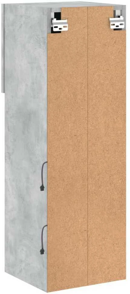 TV staliukas TV spintelė su LED lemputėmis, betono pilka, 30,5x30x90cm