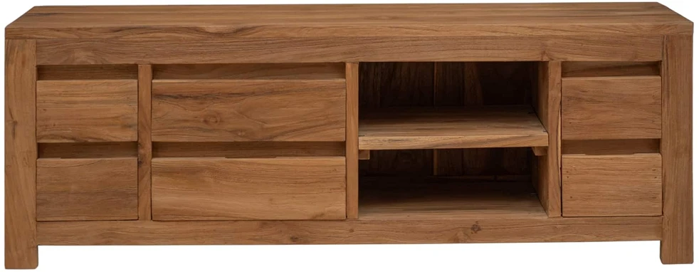 TV staliukas TV spintelė 110 x 30 x 40 cm Natūrali Kieto teka medžio