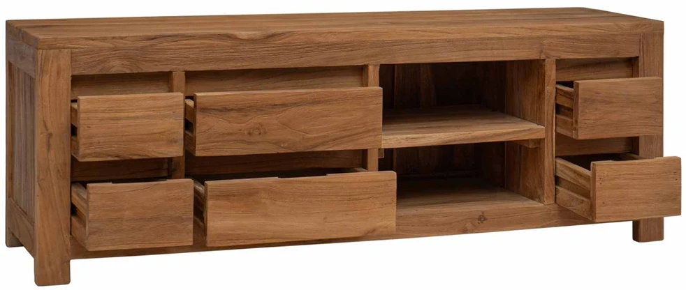 TV staliukas TV spintelė 110 x 30 x 40 cm Natūrali Kieto teka medžio
