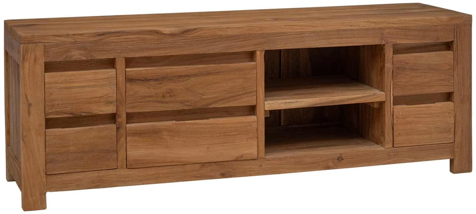 TV staliukas TV spintelė 110 x 30 x 40 cm Natūrali Kieto teka medžio