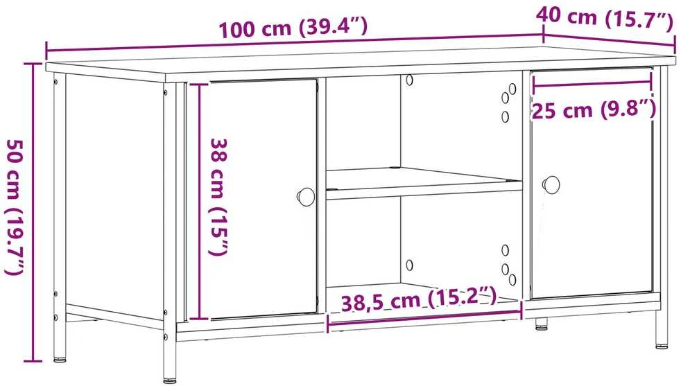 TV staliukas Televizoriaus spintelė 100 x 40 x 50 cm artisano ąžuolo