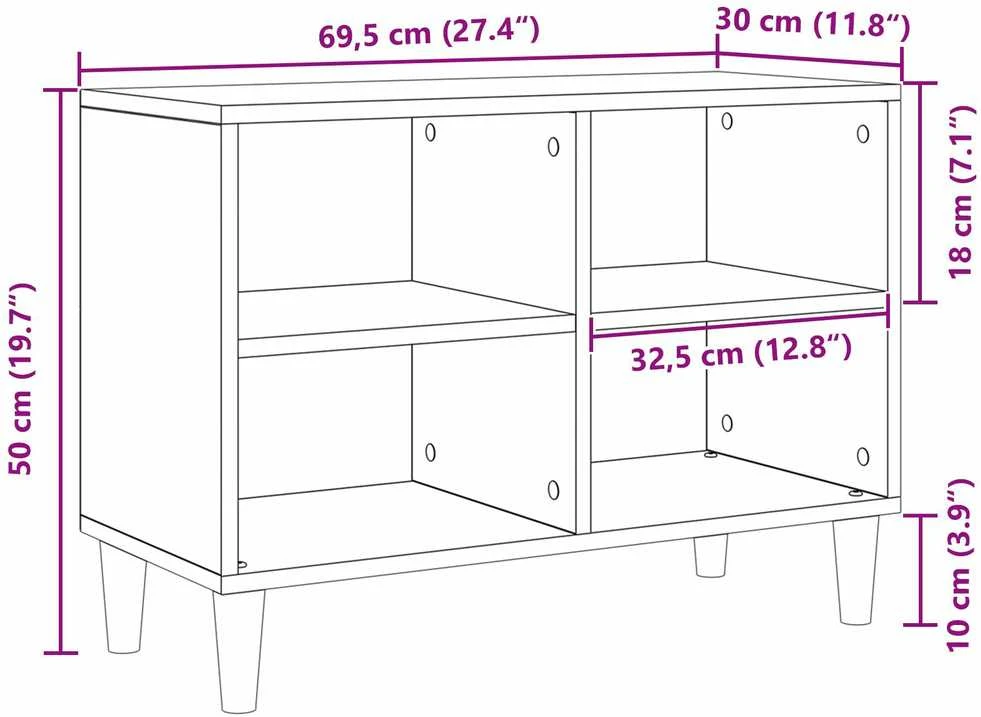 TV staliukas Televizoriaus spintelė 69,5 x 30 x 50 cm artisian oak