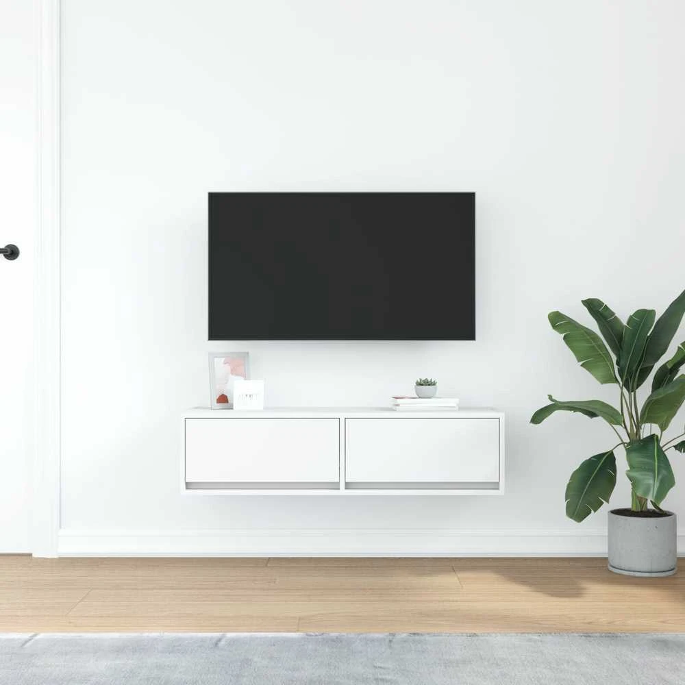 TV staliukas Televizoriaus spintelė 100 x 31 x 25,5 cm Balta