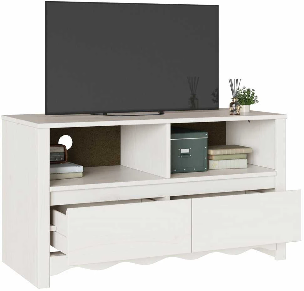 TV staliukas Televizoriaus spintelė su stalčių Drammen Balta 99 x 43 x 55 cm