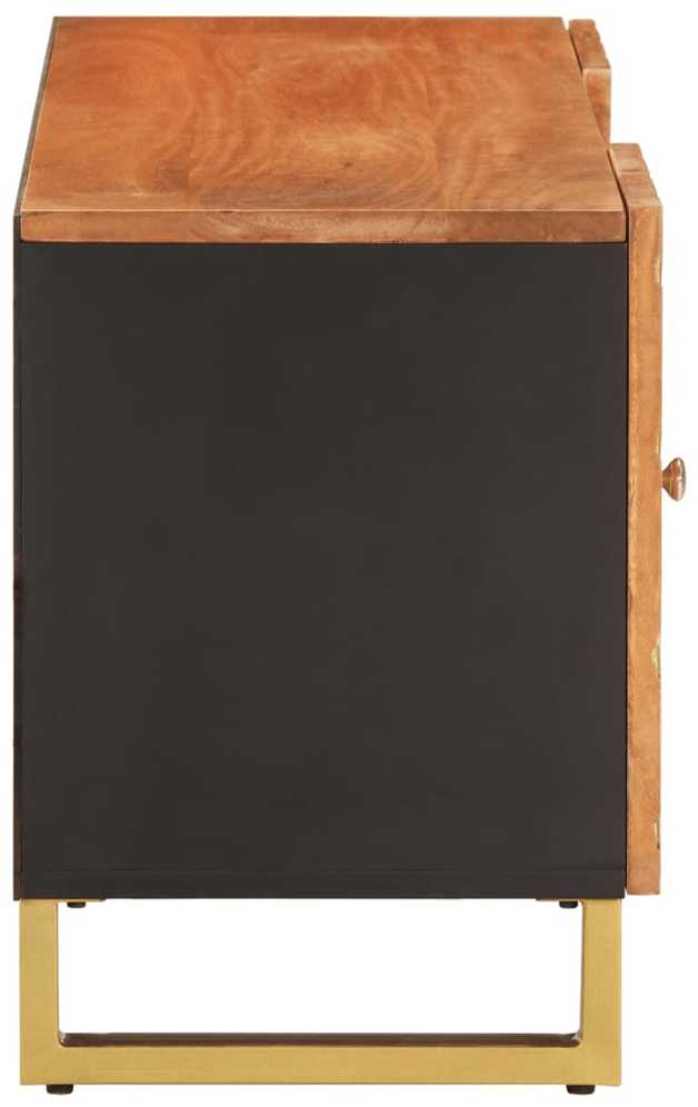 TV staliukas TV spintelė, ruda ir juoda, 105x33,5x46cm, mango masyvas