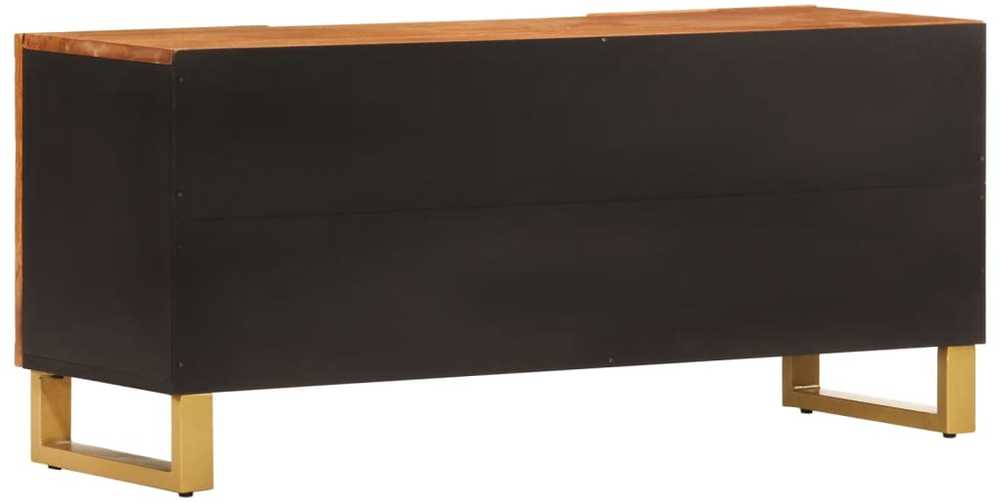 TV staliukas TV spintelė, ruda ir juoda, 105x33,5x46cm, mango masyvas
