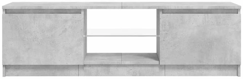 TV staliukas TV spintelė su LED apšvietimu, betono pilka, 120x30x35,5cm