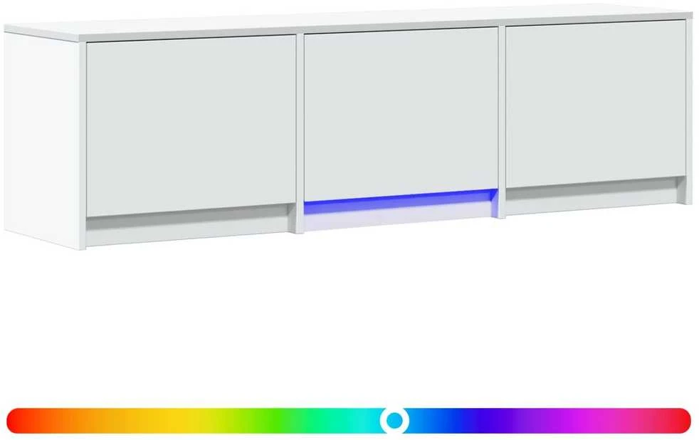 TV staliukas TV spintelė su LED 140 x 34 x 40 cm Baltas Dirbtinė mediena