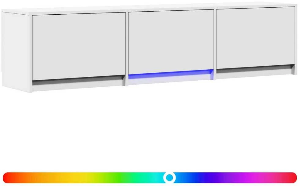 TV staliukas TV spintelė su LED 165 x 34 x 40 cm Baltas Dirbtinė mediena