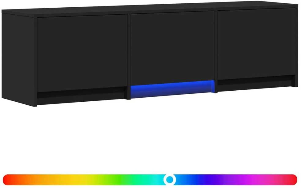 TV staliukas TV spintelė su LED 140 x 34 x 40 cm Juodas Dirbtinė mediena