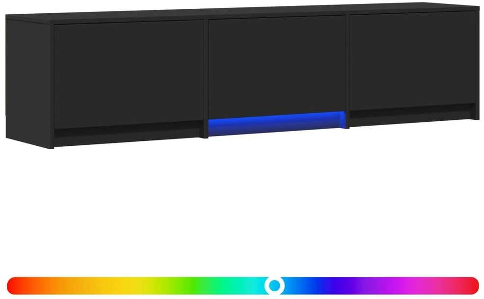 TV staliukas TV spintelė su LED 165 x 34 x 40 cm Juodas Dirbtinė mediena