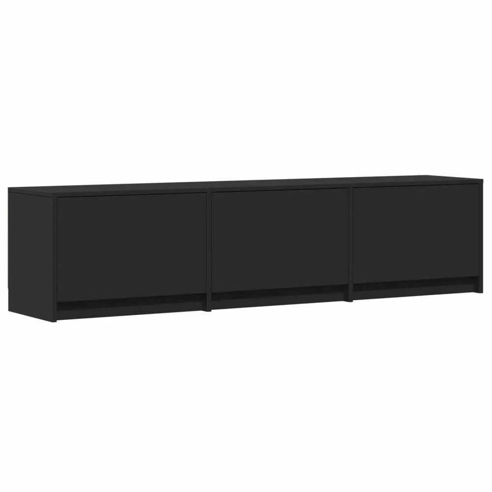 TV staliukas TV spintelė su LED 165 x 34 x 40 cm Juodas Dirbtinė mediena