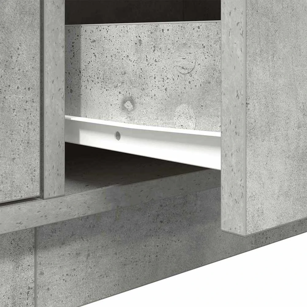 TV staliukas TV spintelė su LED lemputėmis, betono pilka, 193,5x41x50 cm