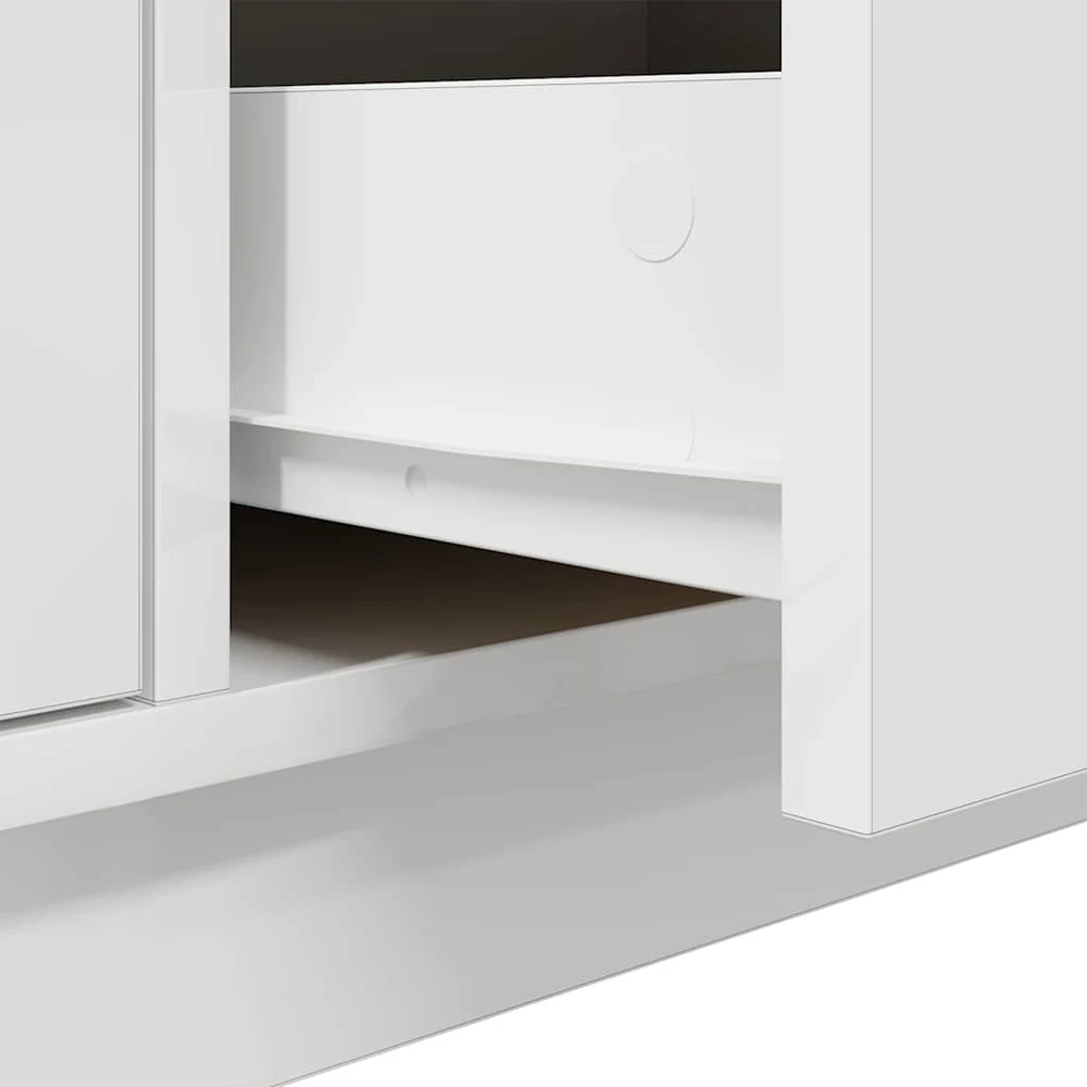 TV staliukas TV spintelė su LED lemputėmis, balta, 100x41x50 cm