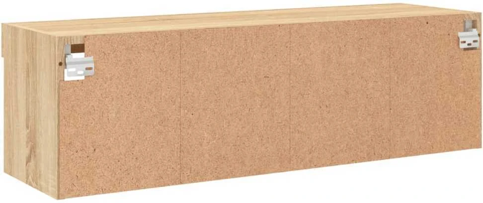 TV staliukas TV spintelė su LED lemputėmis, ąžuolo spalvos, 100x30x30cm
