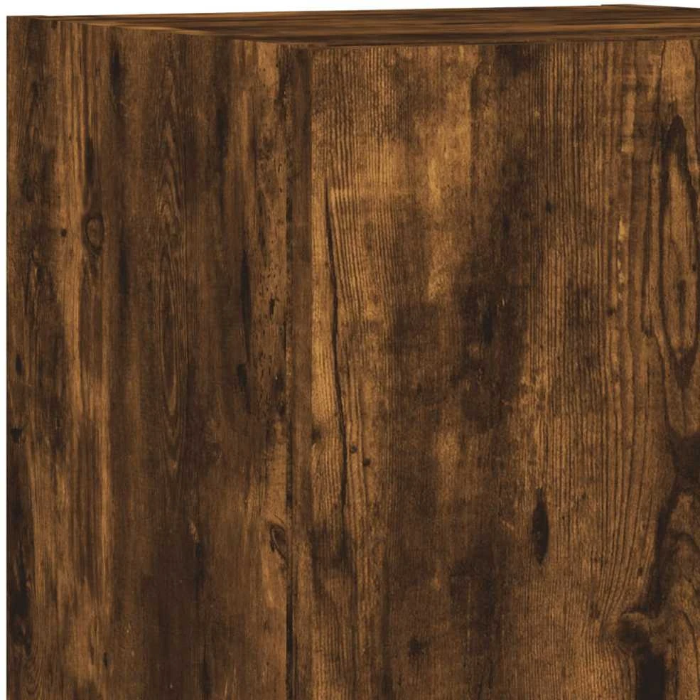 TV staliukas TV spintelė su LED lemputėmis, dūminio ąžuolo, 30,5x30x102cm