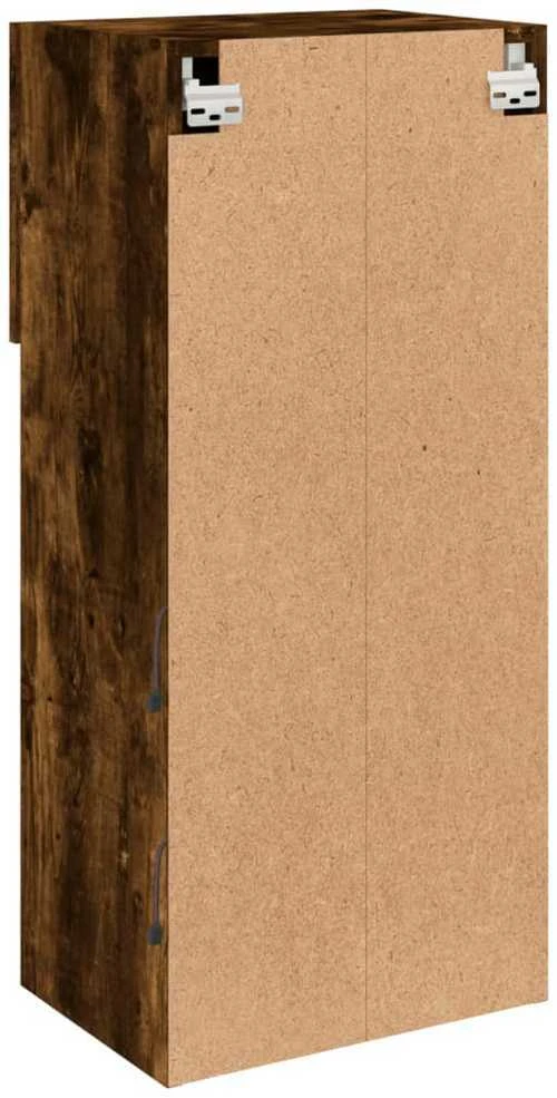 TV staliukas TV spintelė su LED lemputėmis, dūminio ąžuolo, 40,5x30x90cm