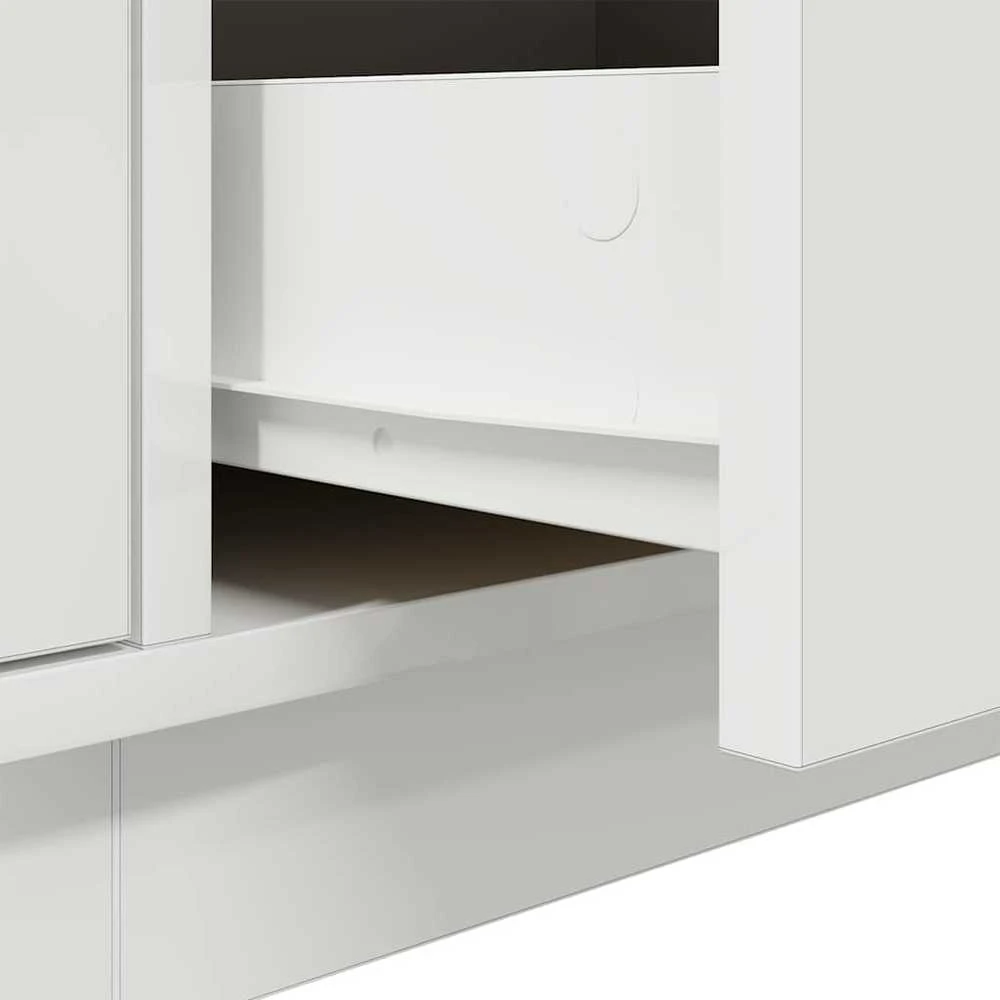 TV staliukas TV spintelė su LED lemputėmis, baltos spalvos, 193,5x41x50 cm