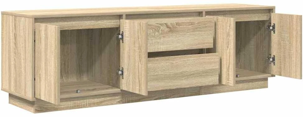 TV staliukas TV spintelė su LED lemputėmis, ąžuolo spalvos, 160,5x41x50 cm