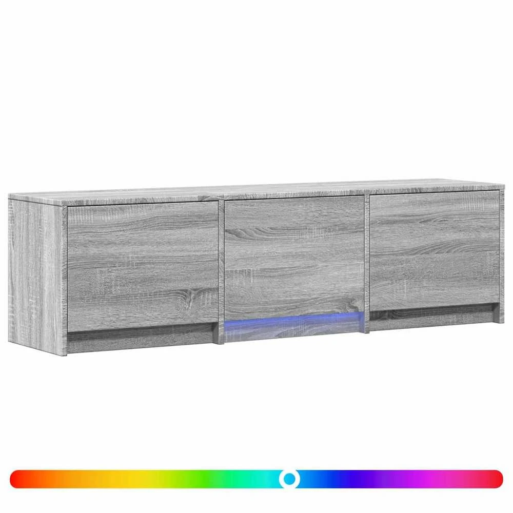 TV staliukas TV spintelė su LED 140x34x40 cm Pilka Sonoma Dirbtinė mediena