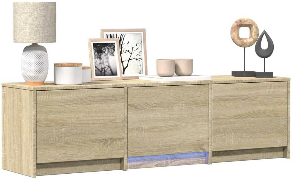TV staliukas TV spintelė su LED 140 x 34 x 40 cm Sonoma ąžuolas