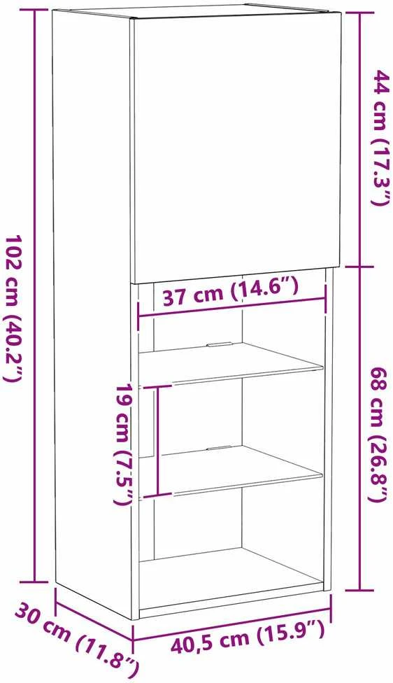 TV staliukas TV spintelių komplektas 40,5 x 30 x 102 cm Amatininkų ąžuolas