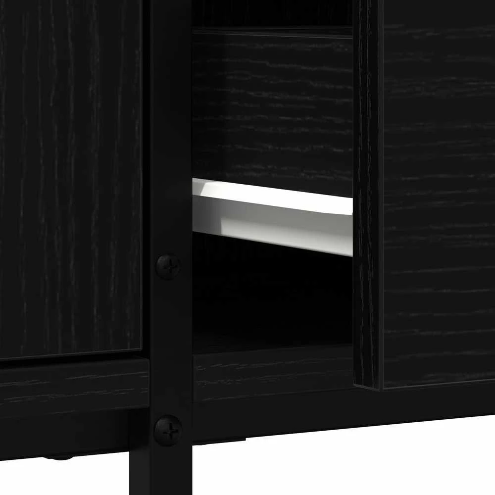 TV staliukas Televizoriaus spintelė 200 x 25 x 44 cm juoda ąžuolo