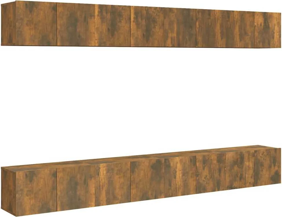 TV staliukas TV spintelės, 8vnt., dūminio ąžuolo, 60x30x30cm, mediena